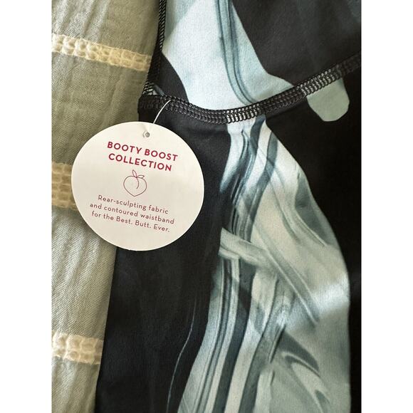 Spanx Booty Boost 7/8 Leggings Marbled Blue/Black XS - Picture 5 of 8